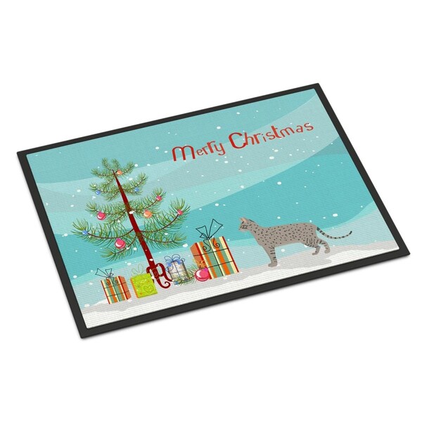 Carolines Treasures 18 x 27 in. Safari No.2 Cat Merry Christmas Indoor or Outdoor Mat CK4700MAT - main